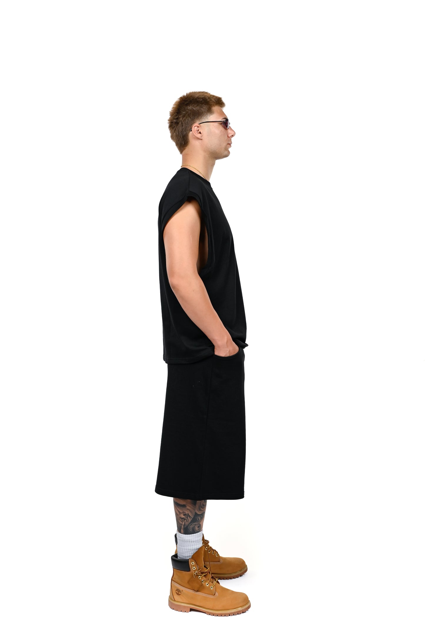 FLEECE JORTS 310 GSM BLACK