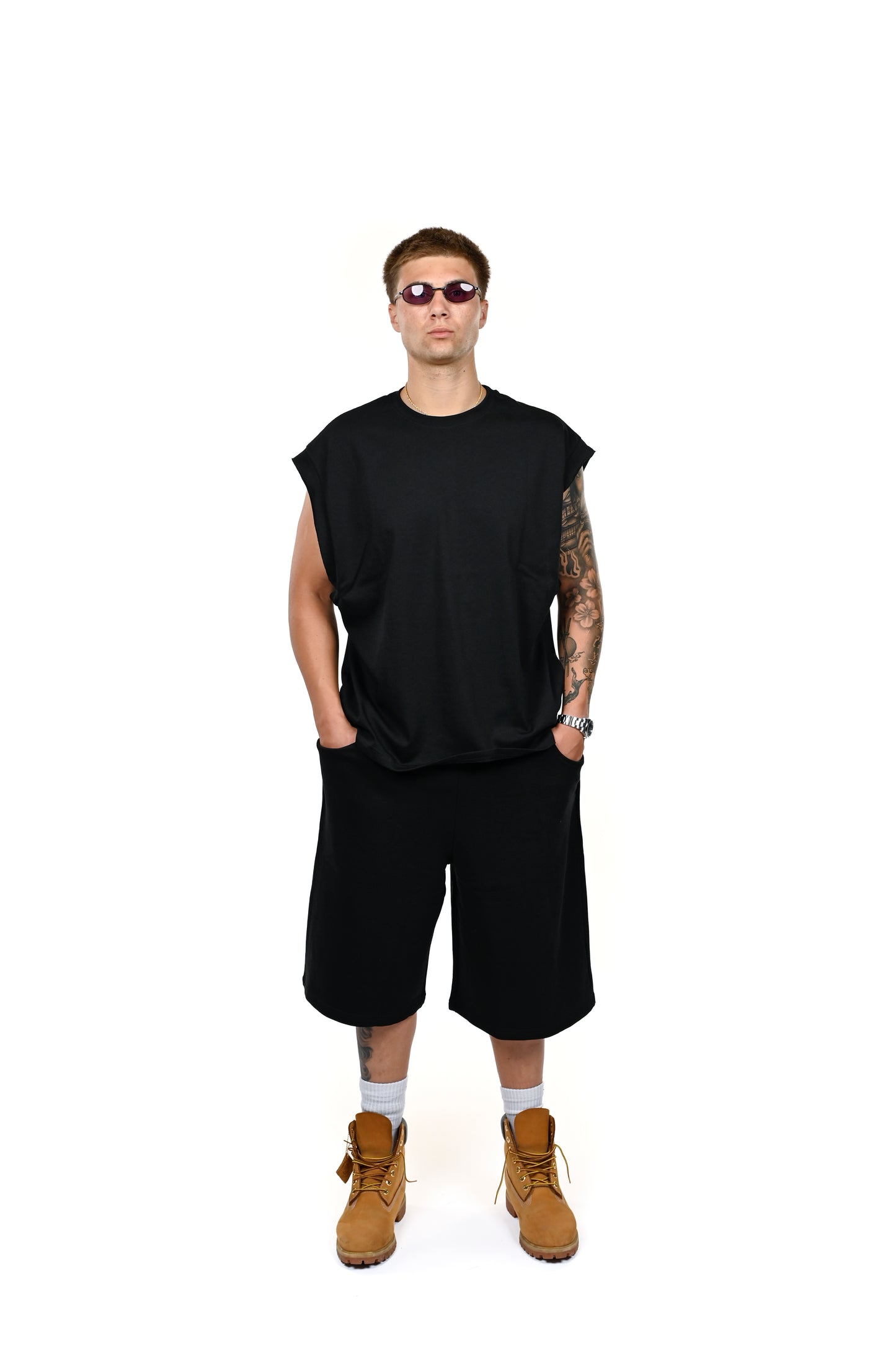 FLEECE JORTS 310 GSM BLACK