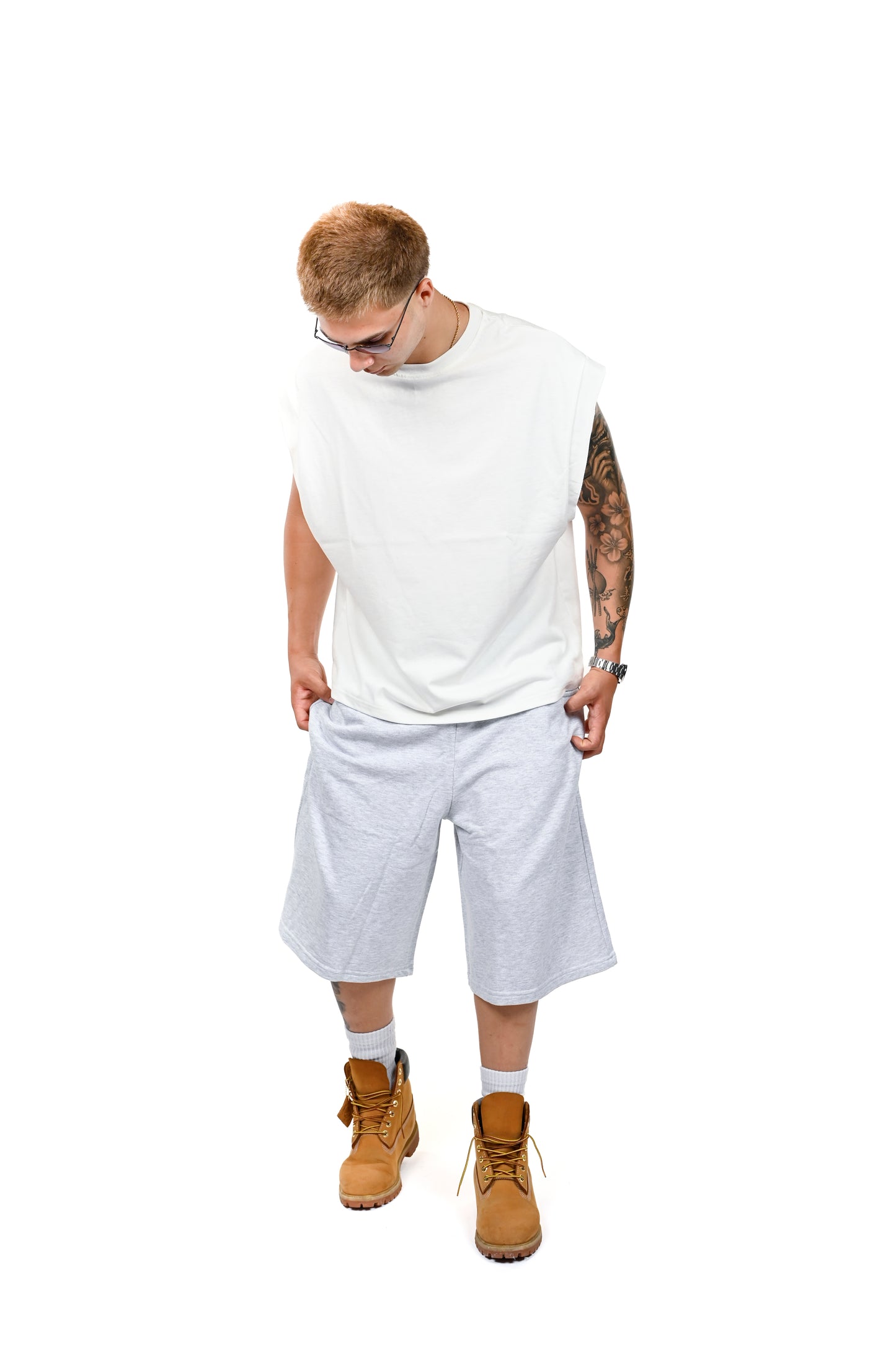 FLEECE JORTS 310 GSM ATHLETIC GREY