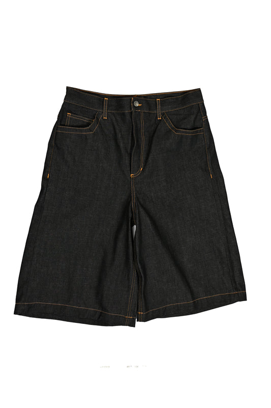 BLACK RAW DENIM JORTS 13.5 OZ