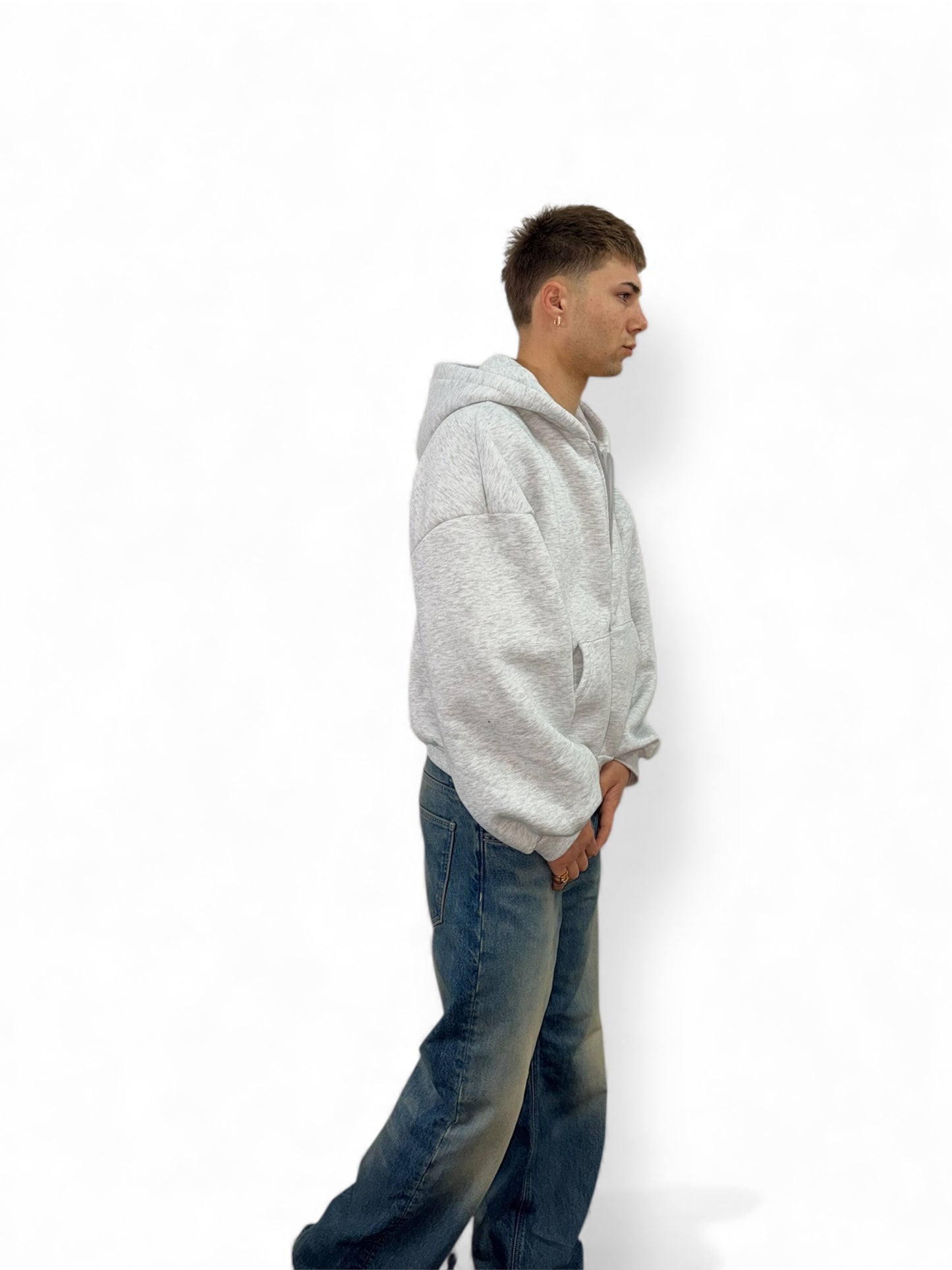 Zip Hoodie 500gsm Athletic grey