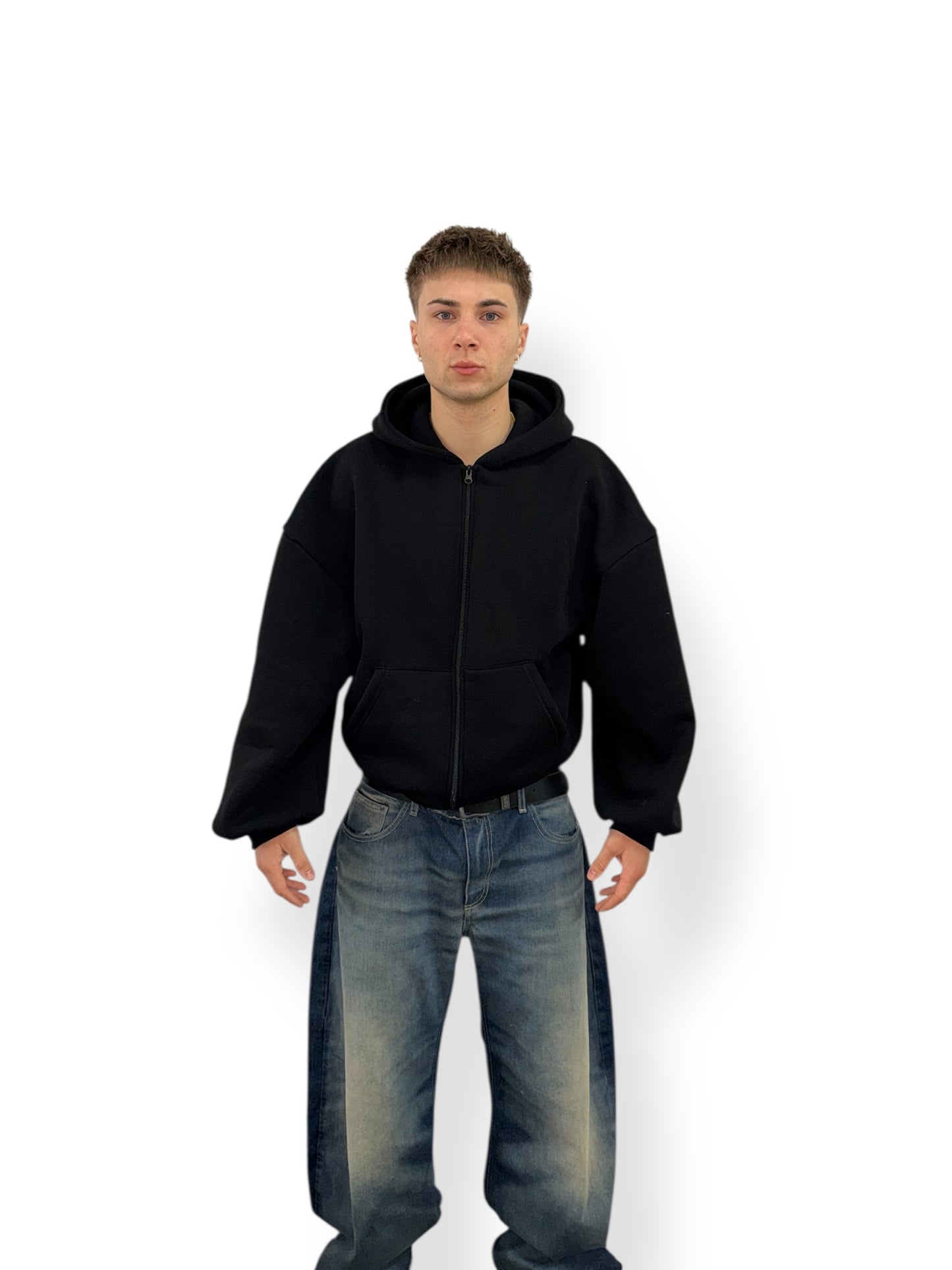 Zip Hoodie 500gsm Black