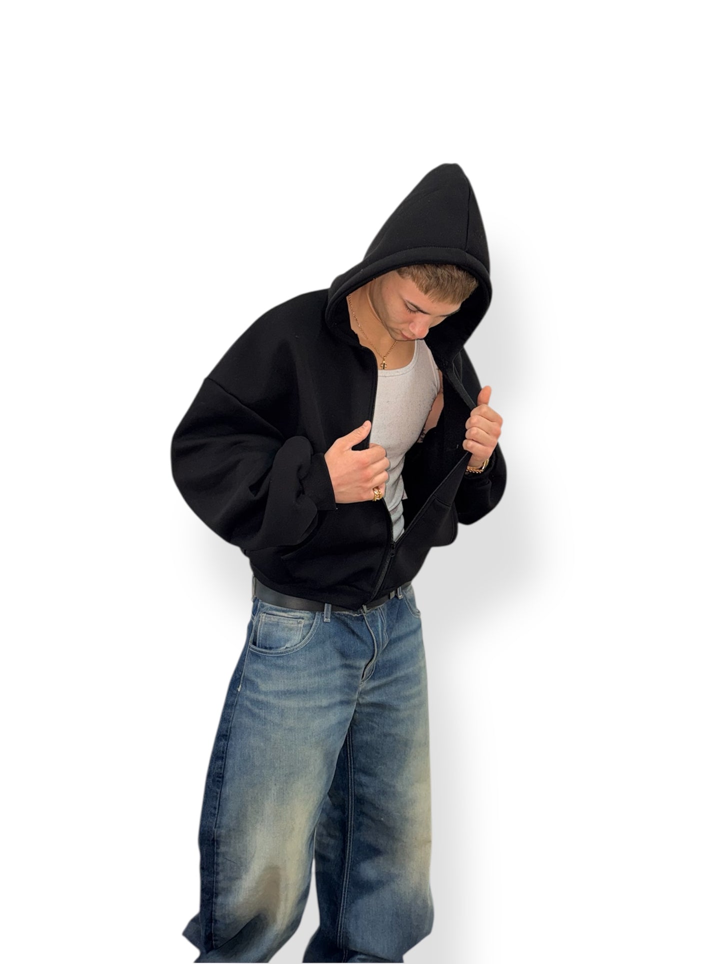 Zip Hoodie 500gsm Black