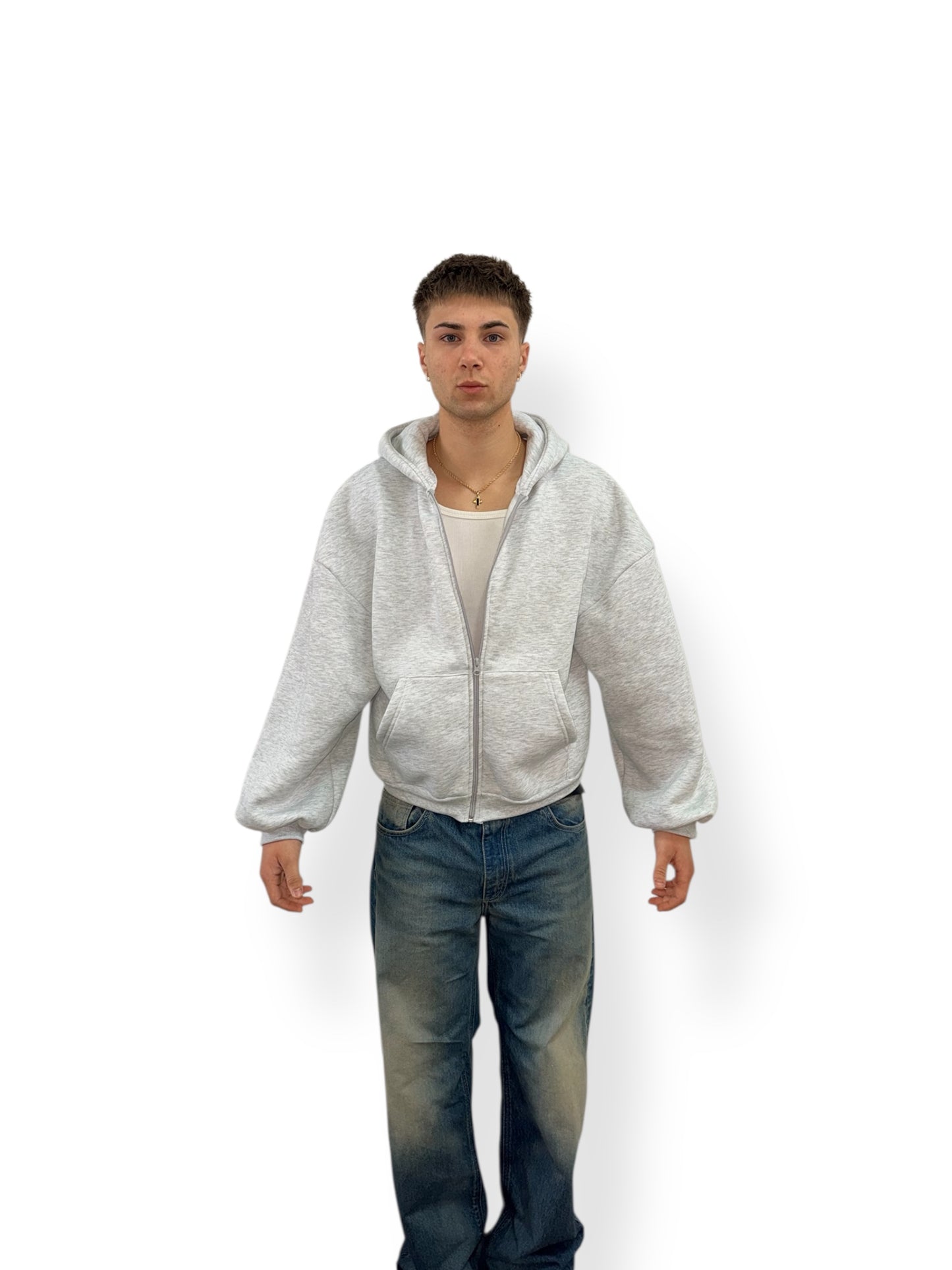 Zip Hoodie 500gsm Athletic grey