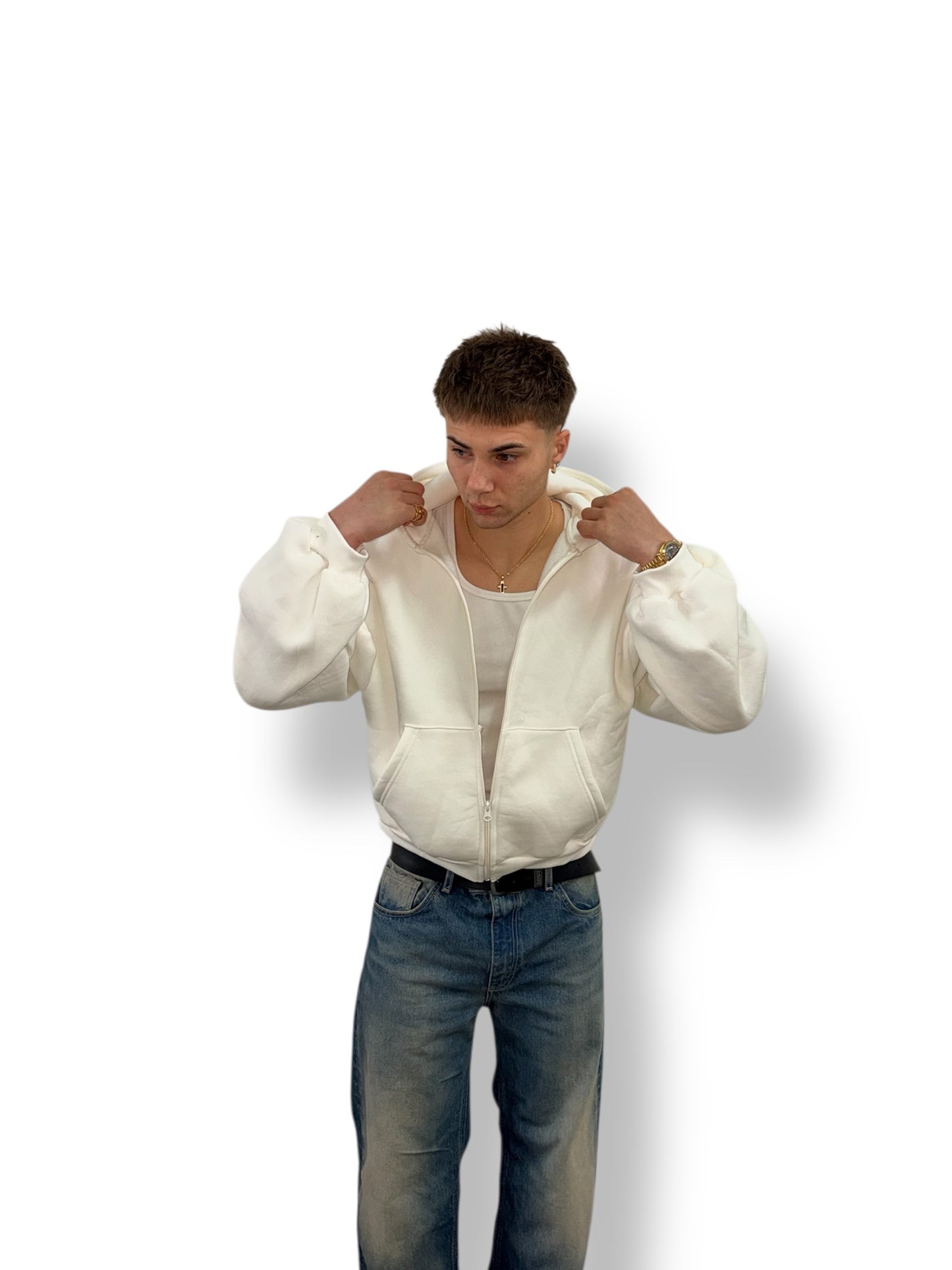 Zip Hoodie 500gsm off-white