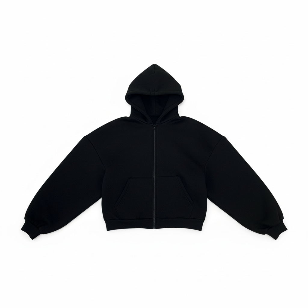 Zip Hoodie 500gsm Black