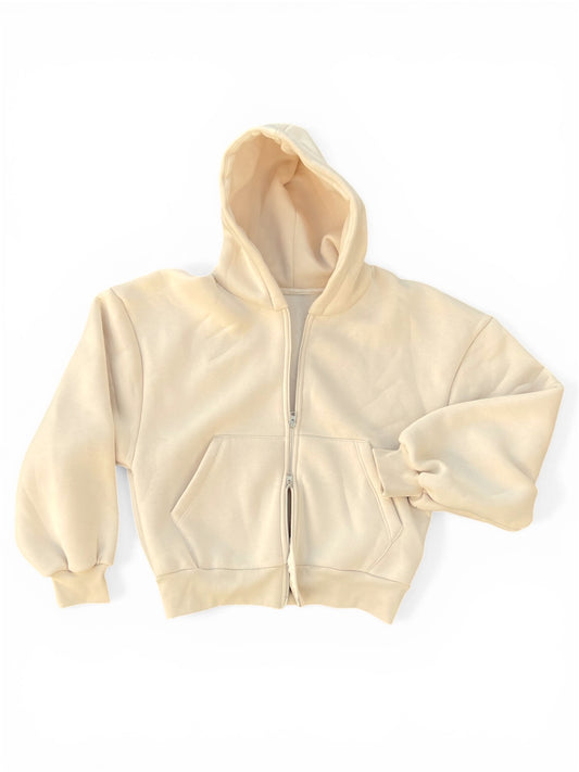 Zip Hoodie 500gsm Sand Beige