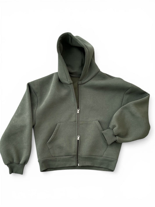Zip Hoodie 500gsm Dark Green