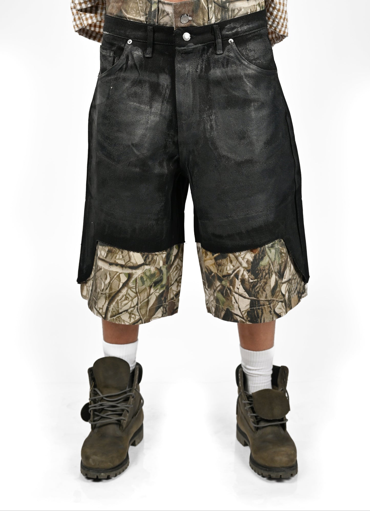 WAXED CAMO JORTS 13 OZ – MYLAR COATED