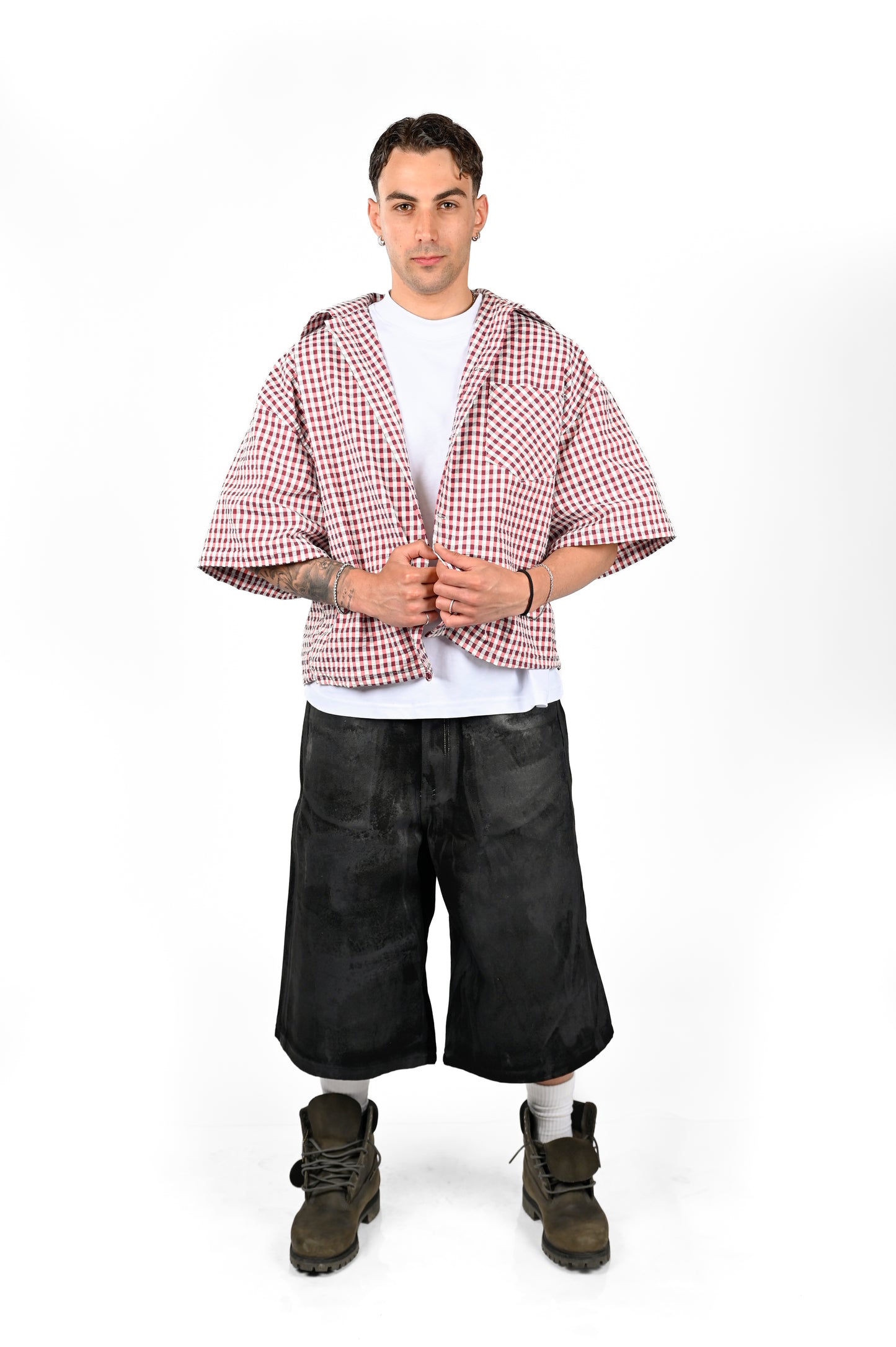 STRIPED SEERSUCKER SHIRT LUMBERJACK RED