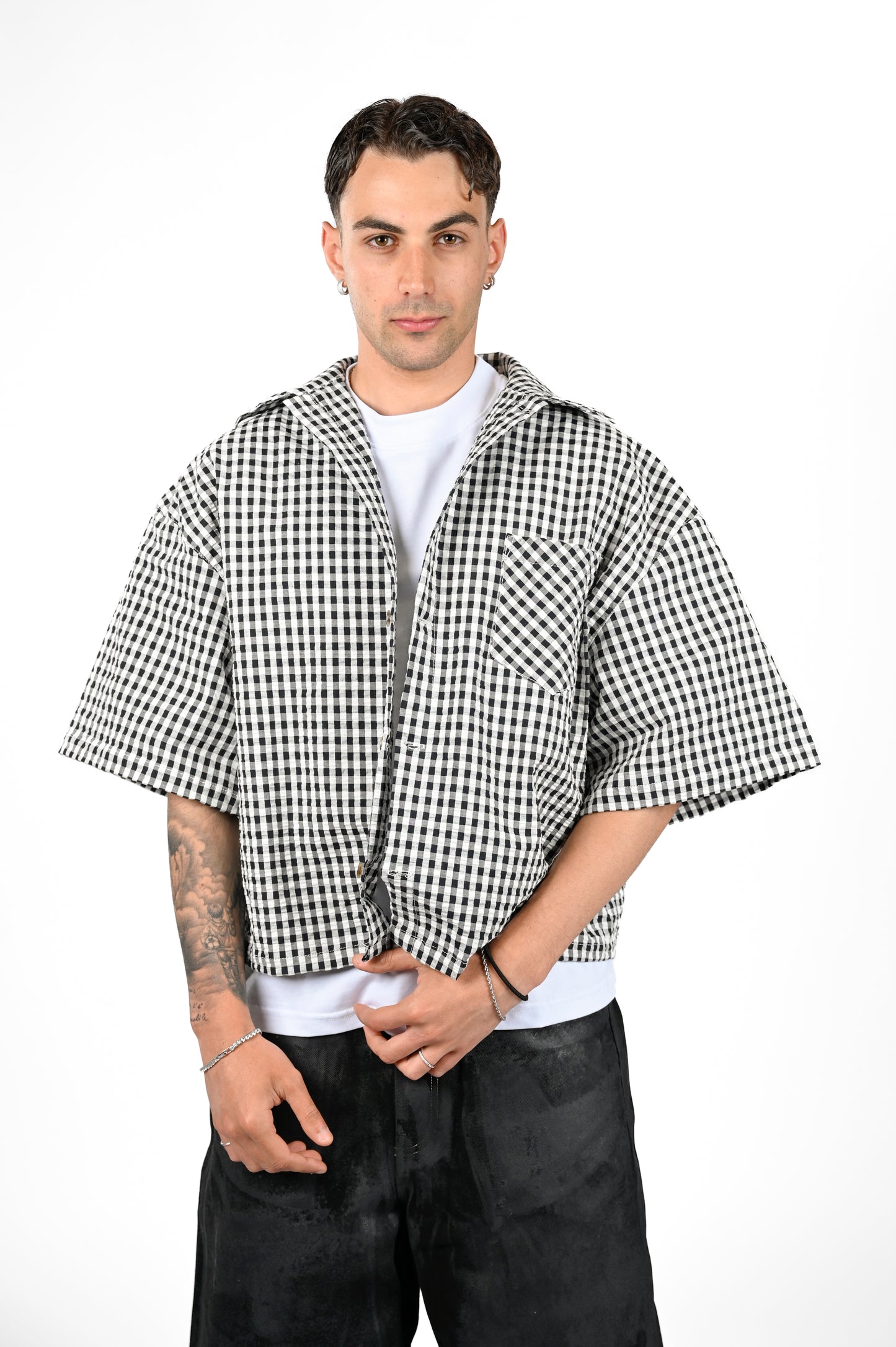STRIPED SEERSUCKER SHIRT BLACK