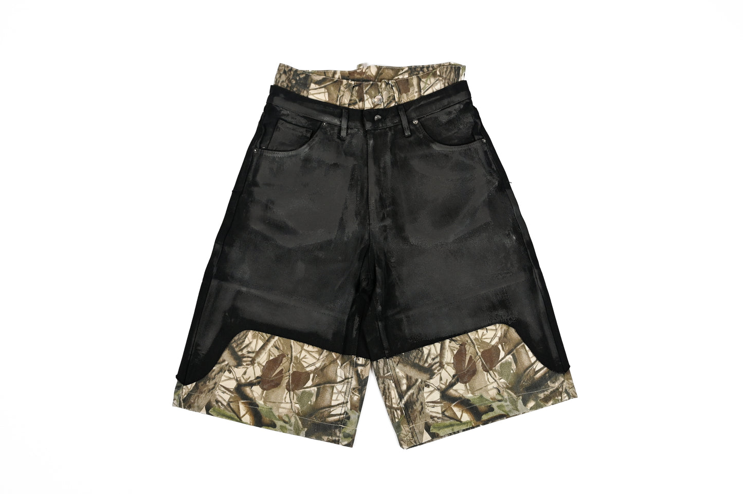 WAXED CAMO JORTS 13 OZ – MYLAR COATED