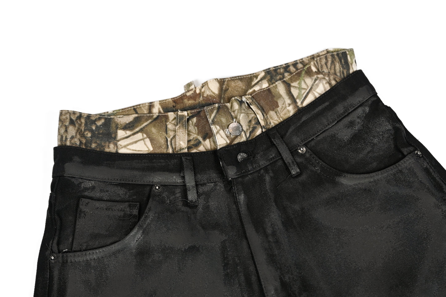 WAXED CAMO JORTS 13 OZ – MYLAR COATED
