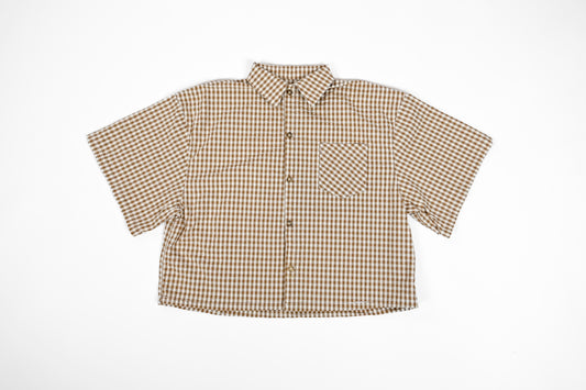 STRIPED SEERSUCKER SHIRT DUSTY BEIGE